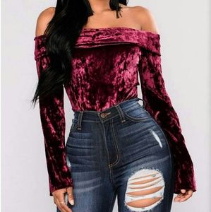 Fashion nova velvet bodysuit